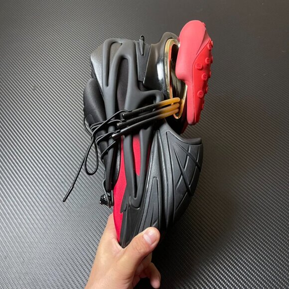 Balmain Low-Top Black And Red Unicorn Shoes - Picture 5 of 9